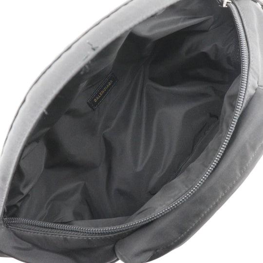 BALENCIAGA Sling bag 528862 Nylon canvas black logo Wheel Hip Bag mens(Unisex) Used Authentic