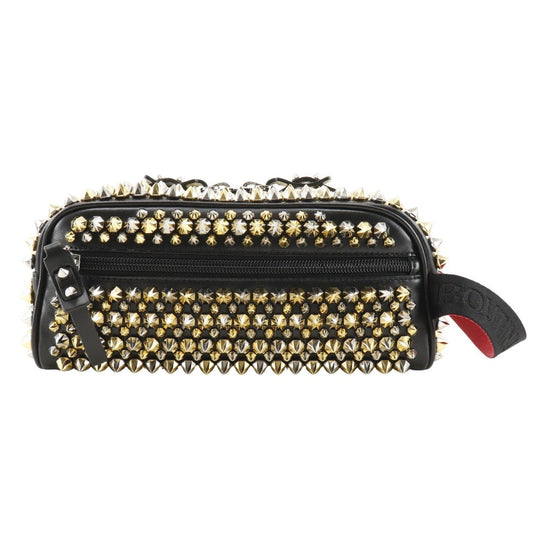 Christian Louboutin business bag Calfskin black Studs Spike Rock