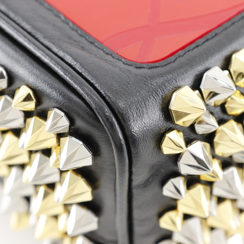 Christian Louboutin business bag Calfskin black Studs Spike Rock