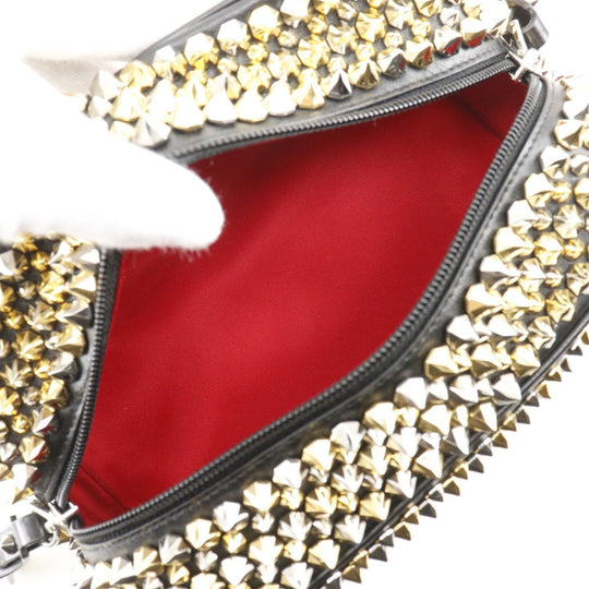 Christian Louboutin business bag Calfskin black Studs Spike Rock