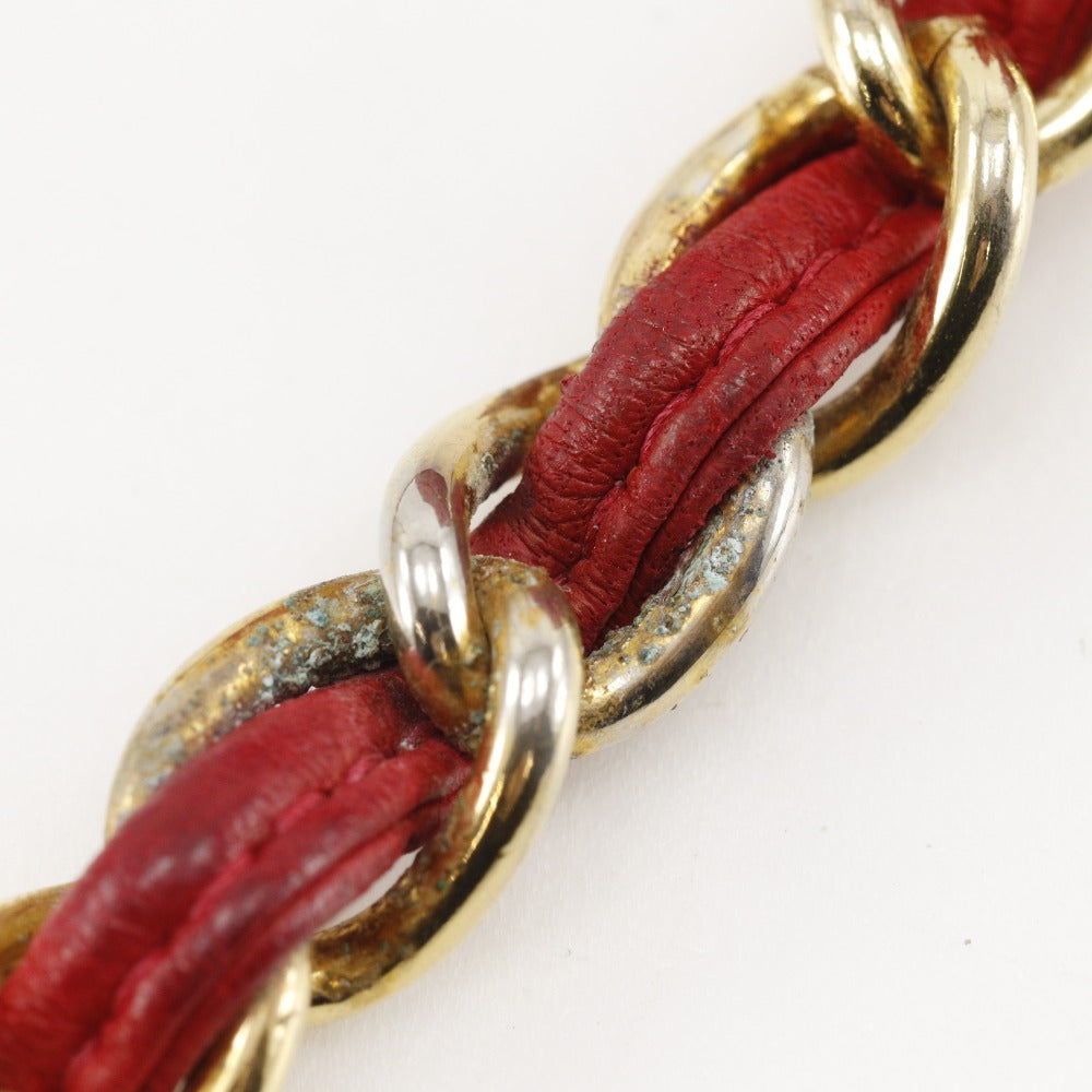 CHANEL Shoulder Bag lambskin Red vintage Matrasse COCO Mark ChainShoulder Women Used Authentic