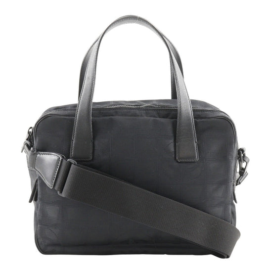 CHANEL Handbag A15973 Nylon canvas black 2WAYShoulder New travel line Women Used Authentic