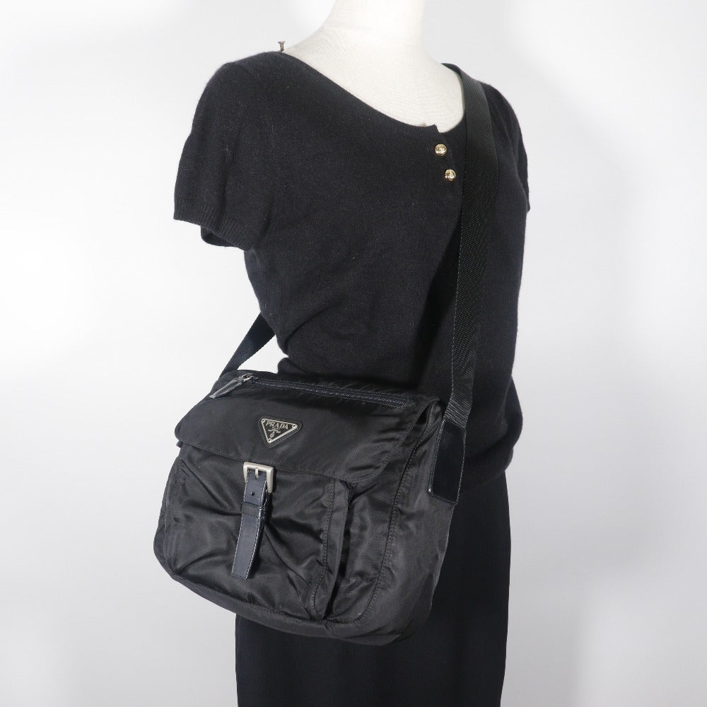 PRADA Shoulder Bag B8994 Nylon black Women Used Authentic