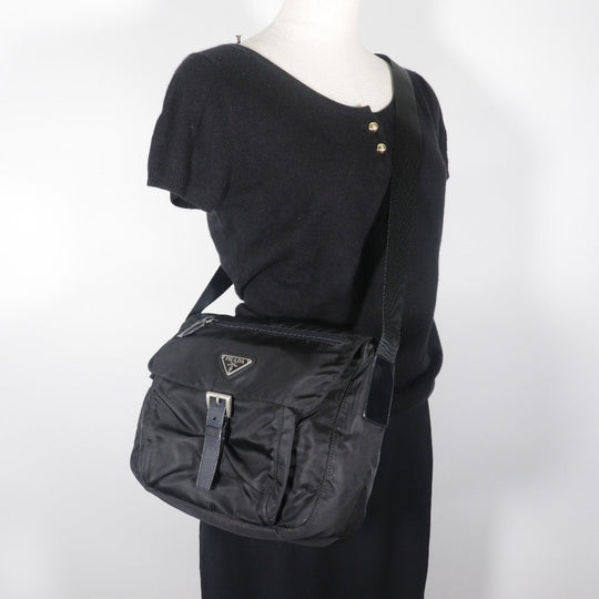 PRADA Shoulder Bag B8994 Nylon black Women Used Authentic