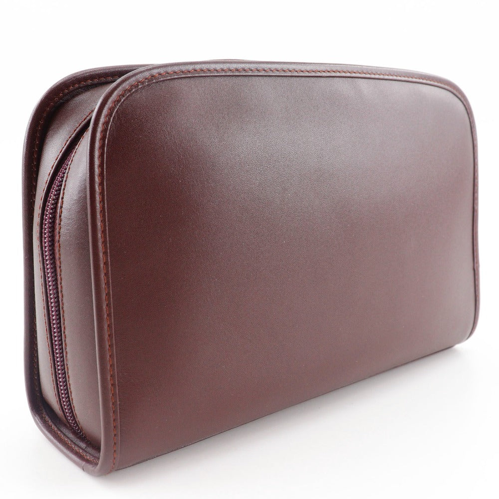 CARTIER Clutch bag Calfskin Bordeaux business bag Must Line unisex(Unisex) Used Authentic