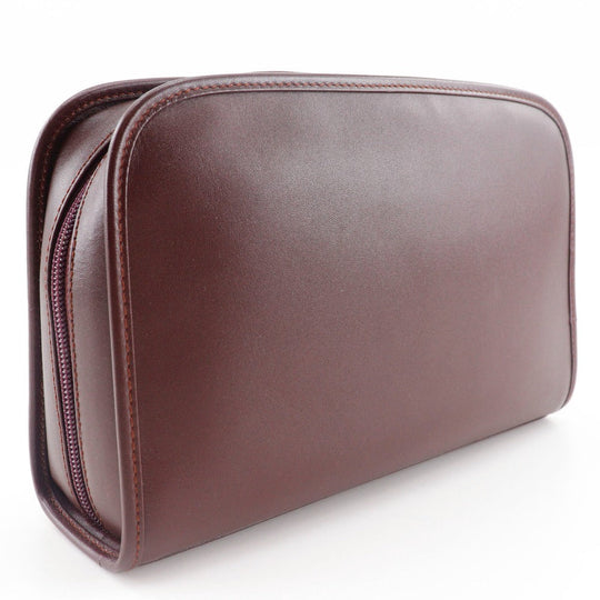 CARTIER Clutch bag Calfskin Bordeaux business bag Must Line unisex(Unisex) Used Authentic