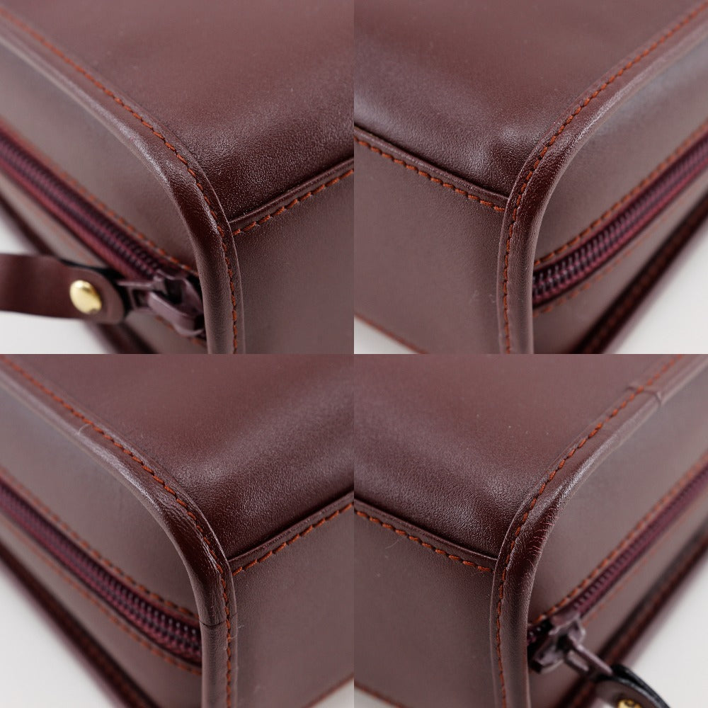 CARTIER Clutch bag Calfskin Bordeaux business bag Must Line unisex(Unisex) Used Authentic