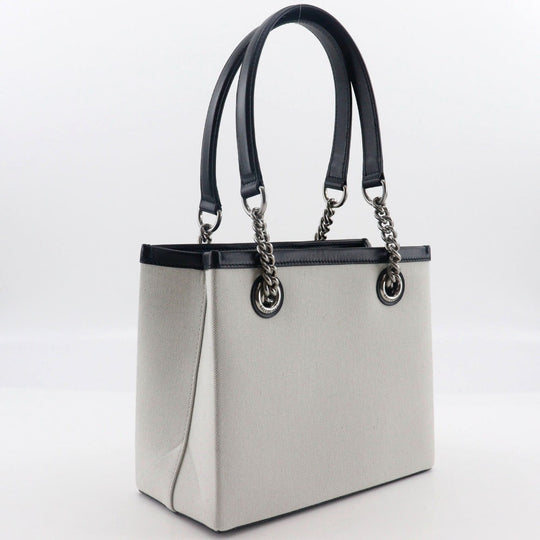BALENCIAGA Tote Bag 7599412AAOK9260 Nylon canvas Light gray logo Small tote Women Used Authentic