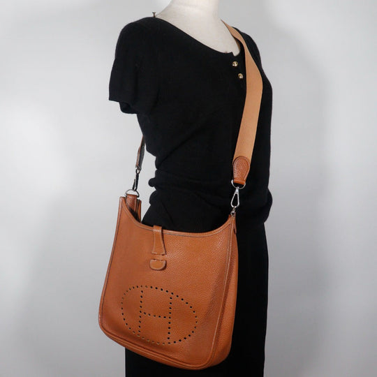 HERMES Shoulder Bag Taurillon Clemence Brown Evelyn Evelyn 2 MM