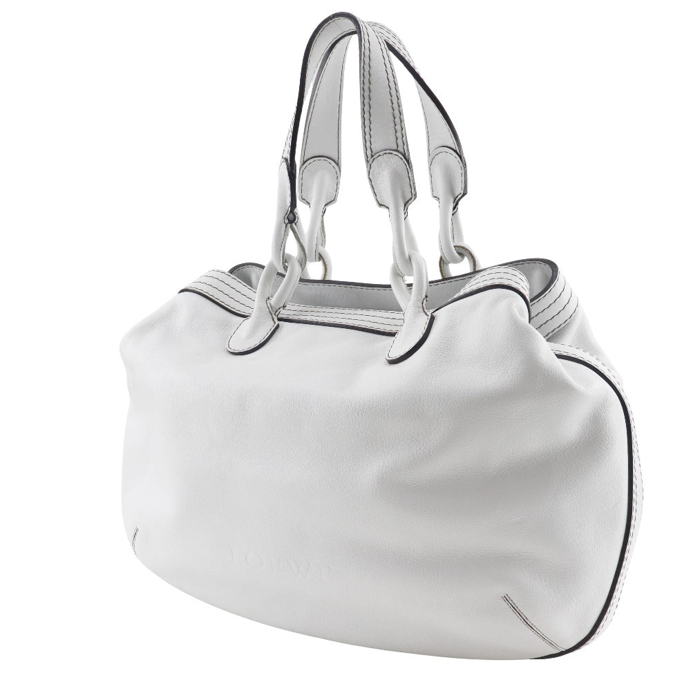 LOEWE Tote Bag leather White fiesta Women Used Authentic