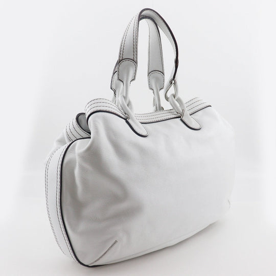 LOEWE Tote Bag leather White fiesta Women Used Authentic