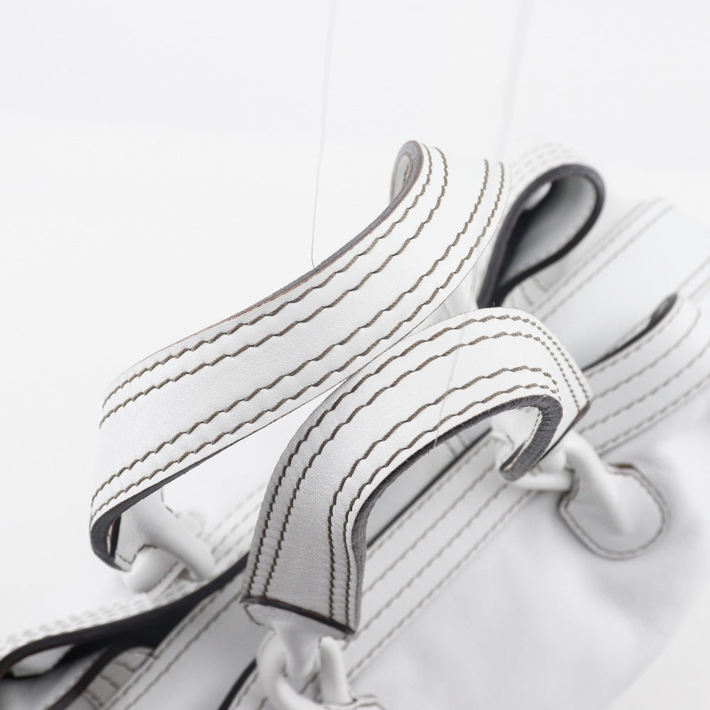 LOEWE Tote Bag leather White fiesta Women Used Authentic