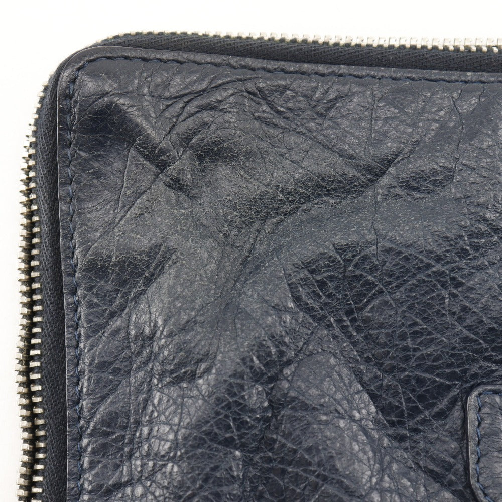 BALENCIAGA Clutch bag 362967 leather Navy blue unisex(Unisex) Used Authentic
