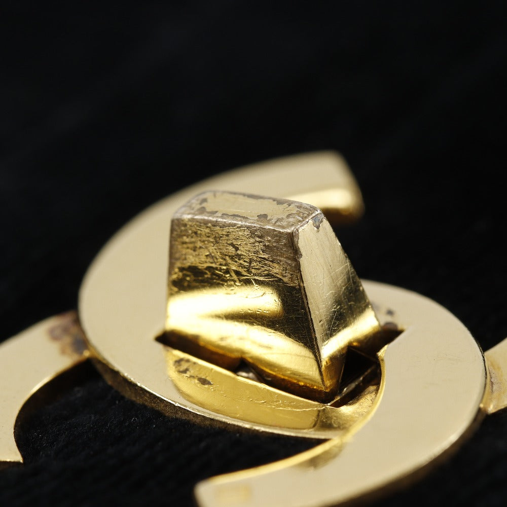 CHANEL Shoulder Bag Velor black Double chain Mademoiselle ChainShoulder Women Used Authentic