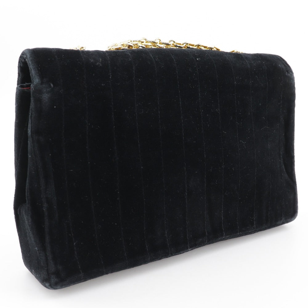 CHANEL Shoulder Bag Velor black Double chain Mademoiselle ChainShoulder Women Used Authentic
