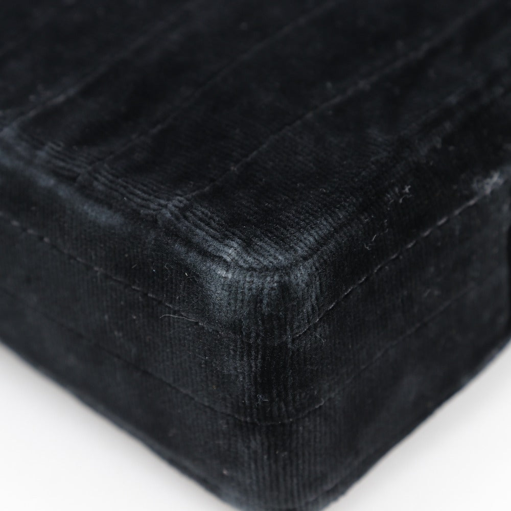 CHANEL Shoulder Bag Velor black Double chain Mademoiselle ChainShoulder Women Used Authentic