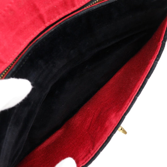 CHANEL Shoulder Bag Velor black Double chain Mademoiselle ChainShoulder Women Used Authentic