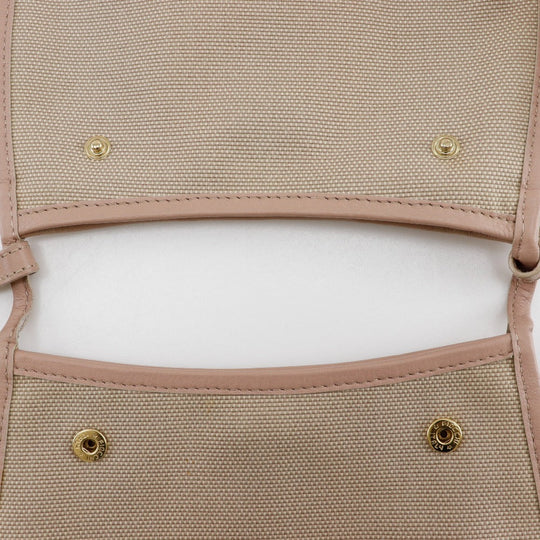 FENDI Shoulder Bag 8BT083 Canvas, Leather Beige / pink Pochette FF Women Used Authentic