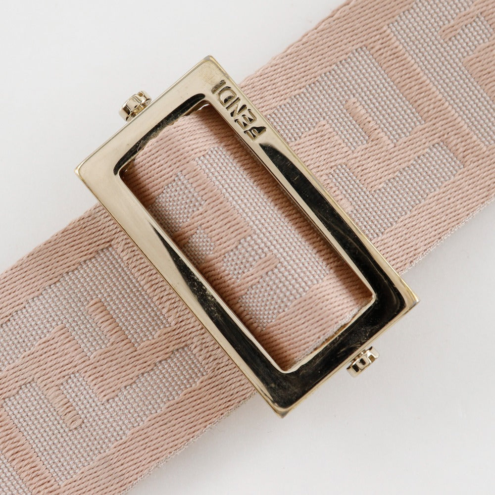 FENDI Shoulder Bag 8BT083 Canvas, Leather Beige / pink Pochette FF Women Used Authentic