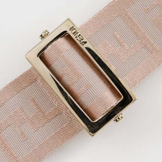 FENDI Shoulder Bag 8BT083 Canvas, Leather Beige / pink Pochette FF Women Used Authentic