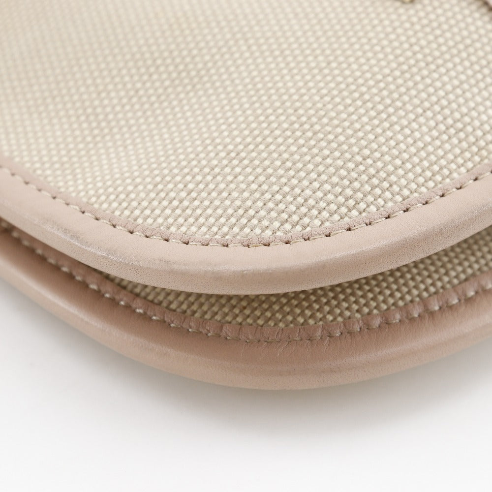 FENDI Shoulder Bag 8BT083 Canvas, Leather Beige / pink Pochette FF Women Used Authentic