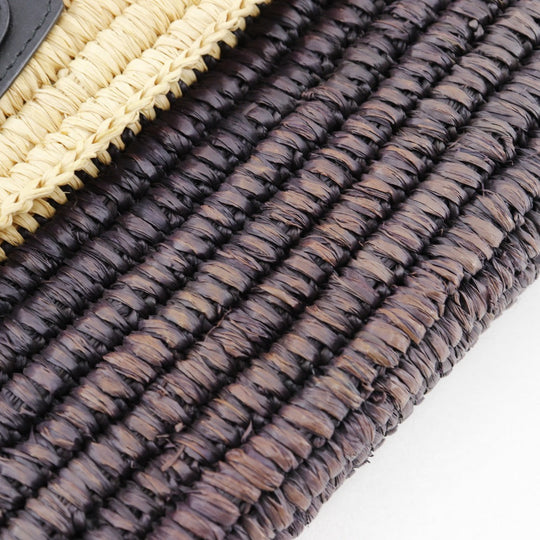 BALENCIAGA Clutch bag 339549 Raffia, Leather Beige / Brown Basket bag Women Used Authentic