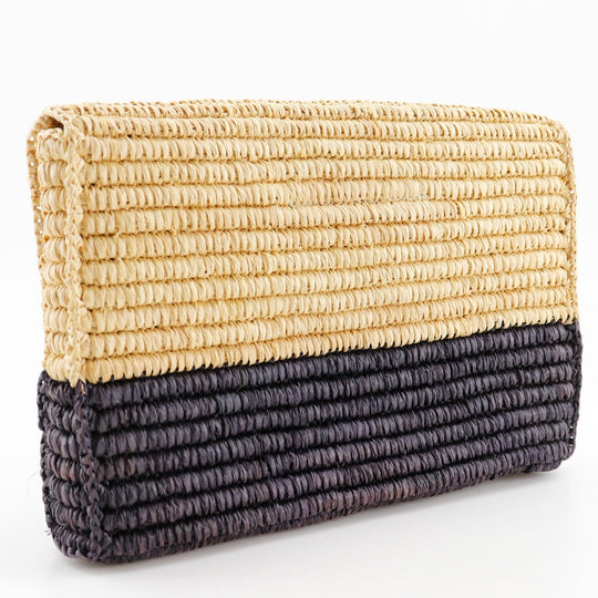 BALENCIAGA Clutch bag 339549 Raffia, Leather Beige / Brown Basket bag Women Used Authentic