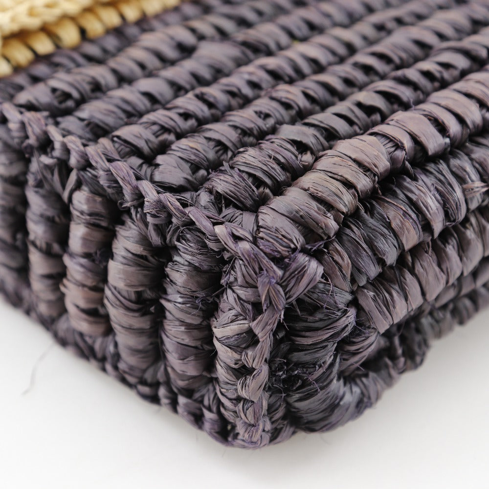 BALENCIAGA Clutch bag 339549 Raffia, Leather Beige / Brown Basket bag Women Used Authentic