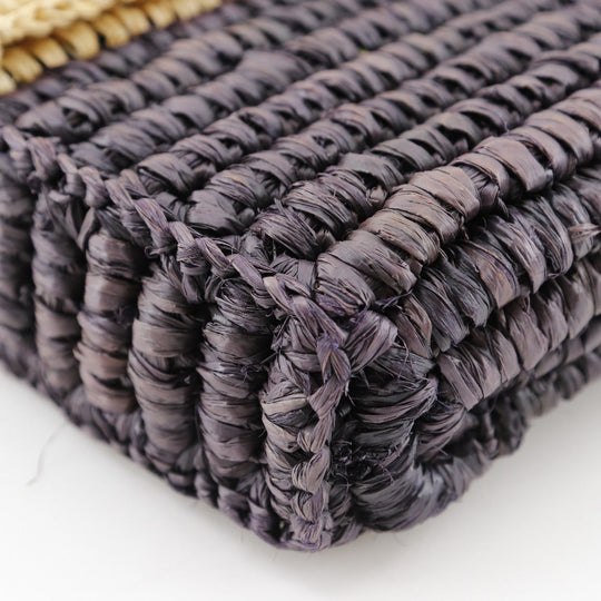 BALENCIAGA Clutch bag 339549 Raffia, Leather Beige / Brown Basket bag Women Used Authentic