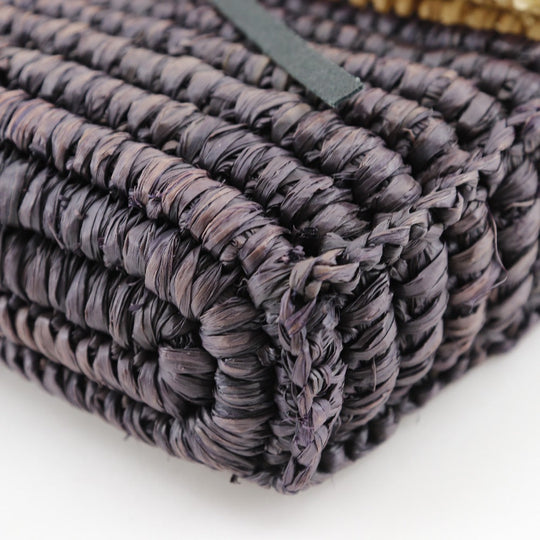 BALENCIAGA Clutch bag 339549 Raffia, Leather Beige / Brown Basket bag Women Used Authentic