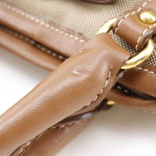 PRADA Handbag BN1841 Canvas, Leather beige 2WAYShoulder logo Women Used Authentic
