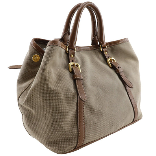 PRADA Handbag BN1841 Canvas, Leather beige 2WAYShoulder logo Women Used Authentic