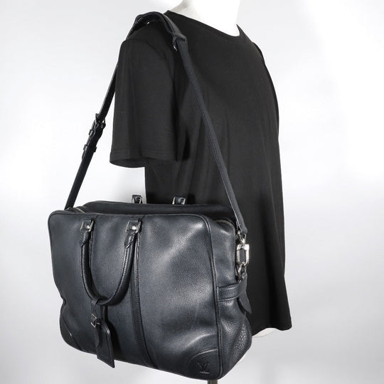LOUIS VUITTON Business bag M93151 Grain Calfskin Leather black Naxos Porto Document Voyage GM