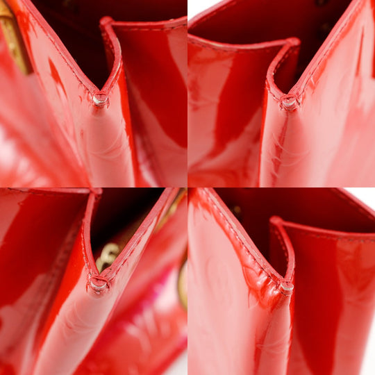 LOUIS VUITTON Handbag M91088 Monogram Vernis Red Lead PM Women Used Authentic