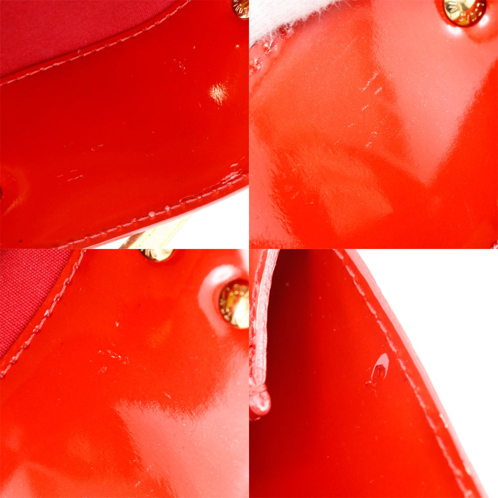 LOUIS VUITTON Handbag M91088 Monogram Vernis Red Lead PM Women Used Authentic