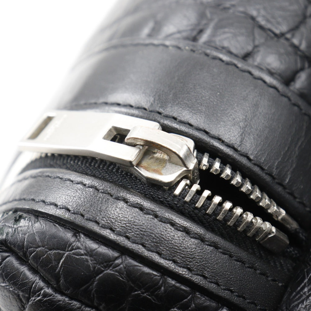 SAINT LAURENT Backpack Embossed leather black Backpack city saint laurent mens Used Authentic