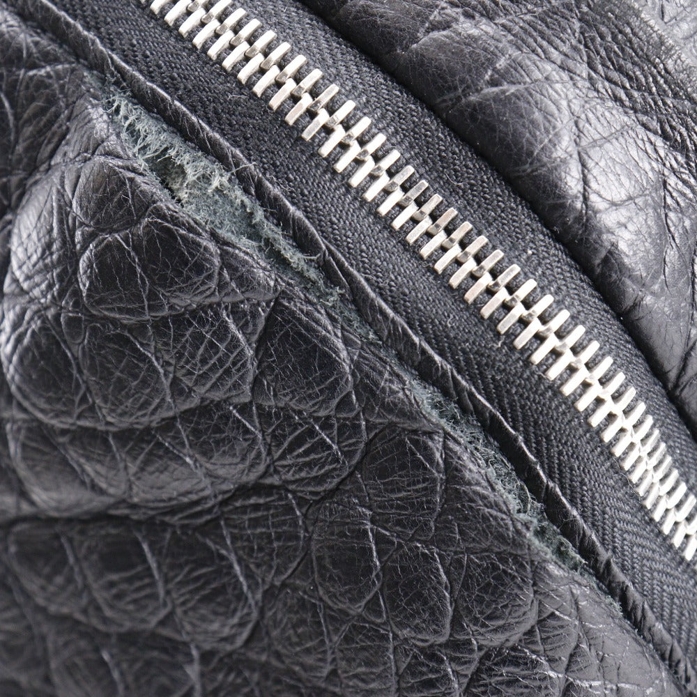 SAINT LAURENT Backpack Embossed leather black Backpack city saint laurent mens Used Authentic