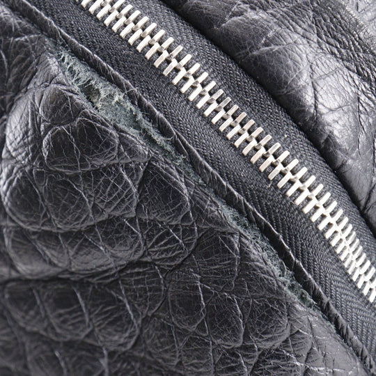 SAINT LAURENT Backpack Embossed leather black Backpack city saint laurent mens Used Authentic