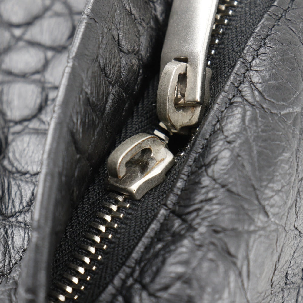 SAINT LAURENT Backpack Embossed leather black Backpack city saint laurent mens Used Authentic