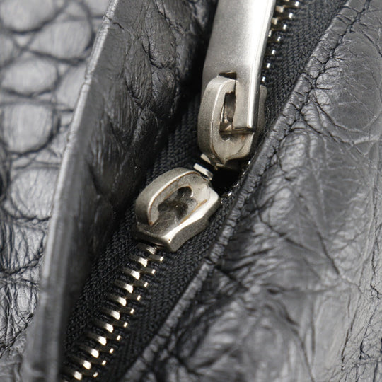 SAINT LAURENT Backpack Embossed leather black Backpack city saint laurent mens Used Authentic