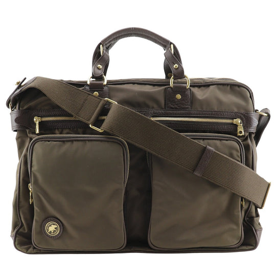HUNTING WORLD Business bag Nylon, Leather Brown Briefcase 2WAYShoulder mens Used Authentic