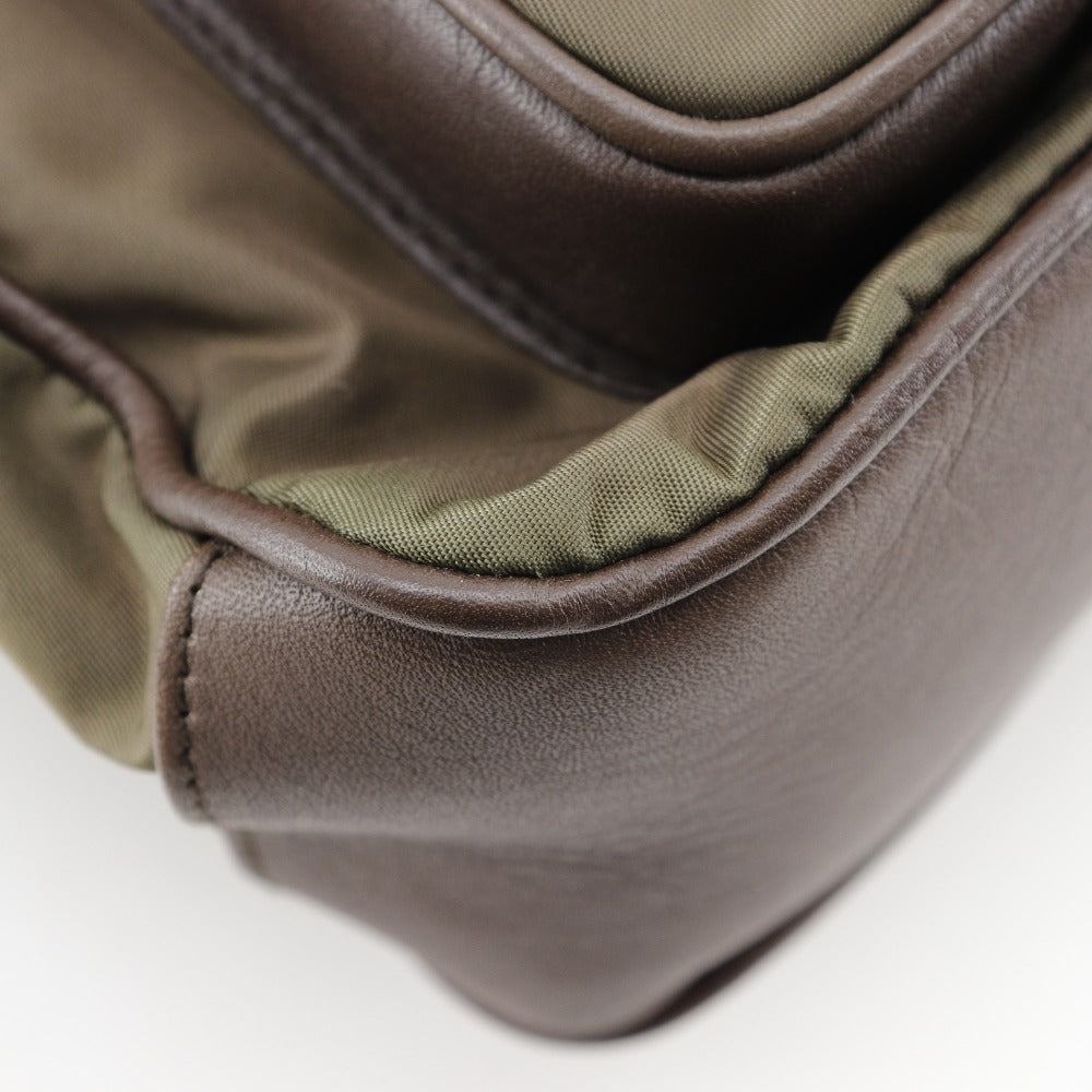 HUNTING WORLD Business bag Nylon, Leather Brown Briefcase 2WAYShoulder mens Used Authentic