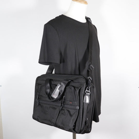 TUMI Business bag 26141DH Nylon canvas black 2WAYShoulder Briefcase expandable mens Used Authentic