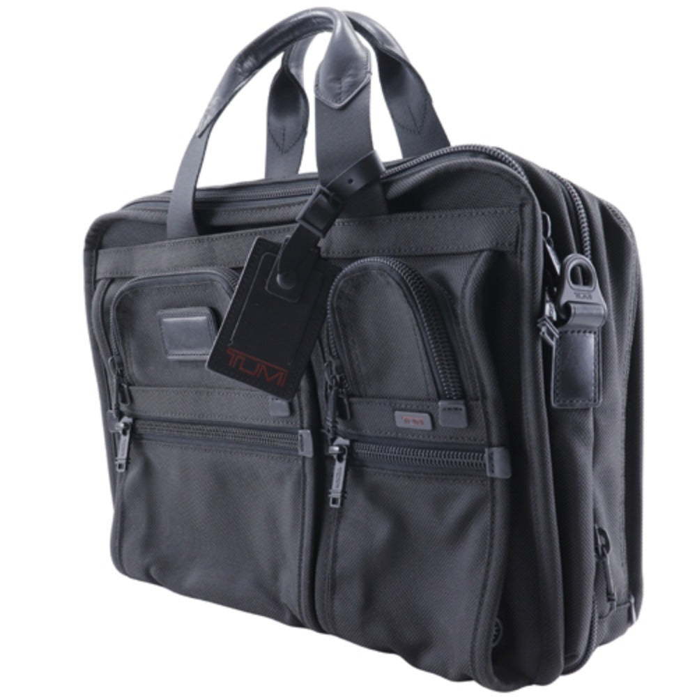 TUMI Business bag 26141DH Nylon canvas black 2WAYShoulder Briefcase expandable mens Used Authentic