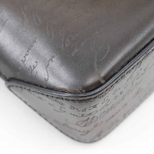 Berluti Handbag leather Brown 2WAYShoulder Scrit Calligraphy Tujour Gulliver mens Used Authentic