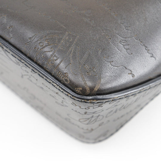 Berluti Handbag leather Brown 2WAYShoulder Scrit Calligraphy Tujour Gulliver mens Used Authentic