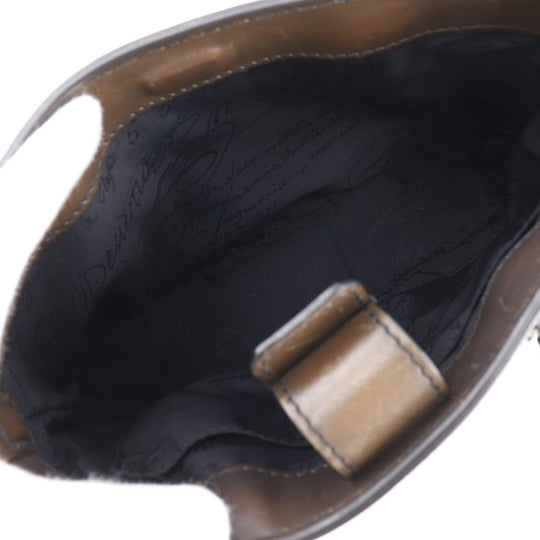 Berluti Handbag leather Brown 2WAYShoulder Scrit Calligraphy Tujour Gulliver mens Used Authentic