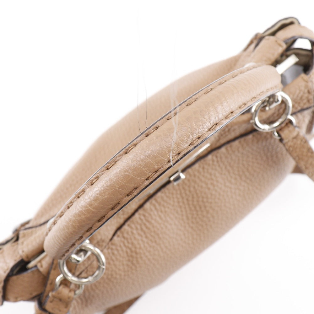 FENDI Handbag 8BN226 leather Brown 2WAYShoulder Celeria Peek-a-boo regular Women Used Authentic