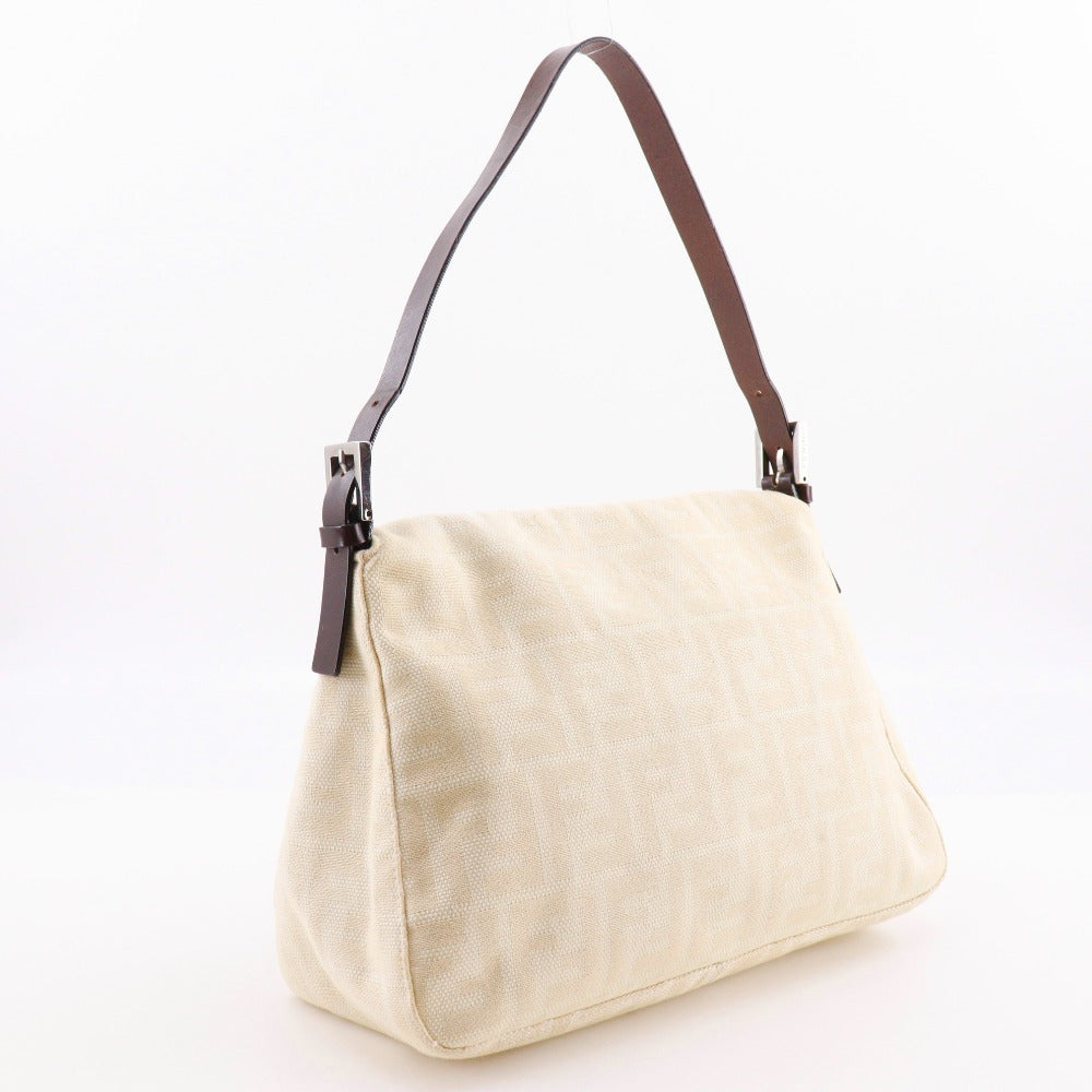 FENDI Shoulder Bag canvas Beige / brown Zucca Mamma Bucket