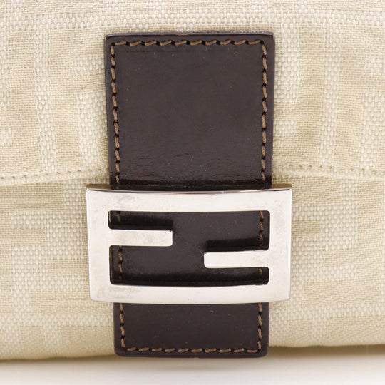 FENDI Shoulder Bag canvas Beige / brown Zucca Mamma Bucket
